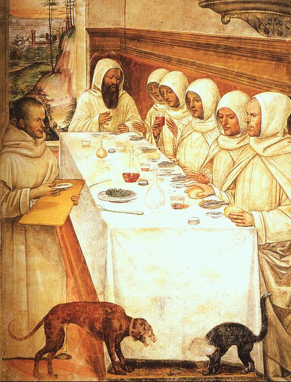 Giovanni Sodoma St.Benedict his Monks Eating in the Refectory France oil painting art